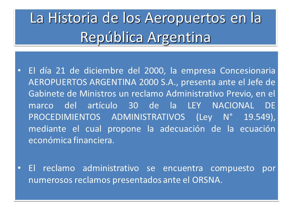 La Historia de los Aeropuertos en la República Argentina