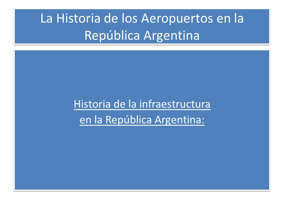 La Historia de los Aeropuertos en la República Argentina