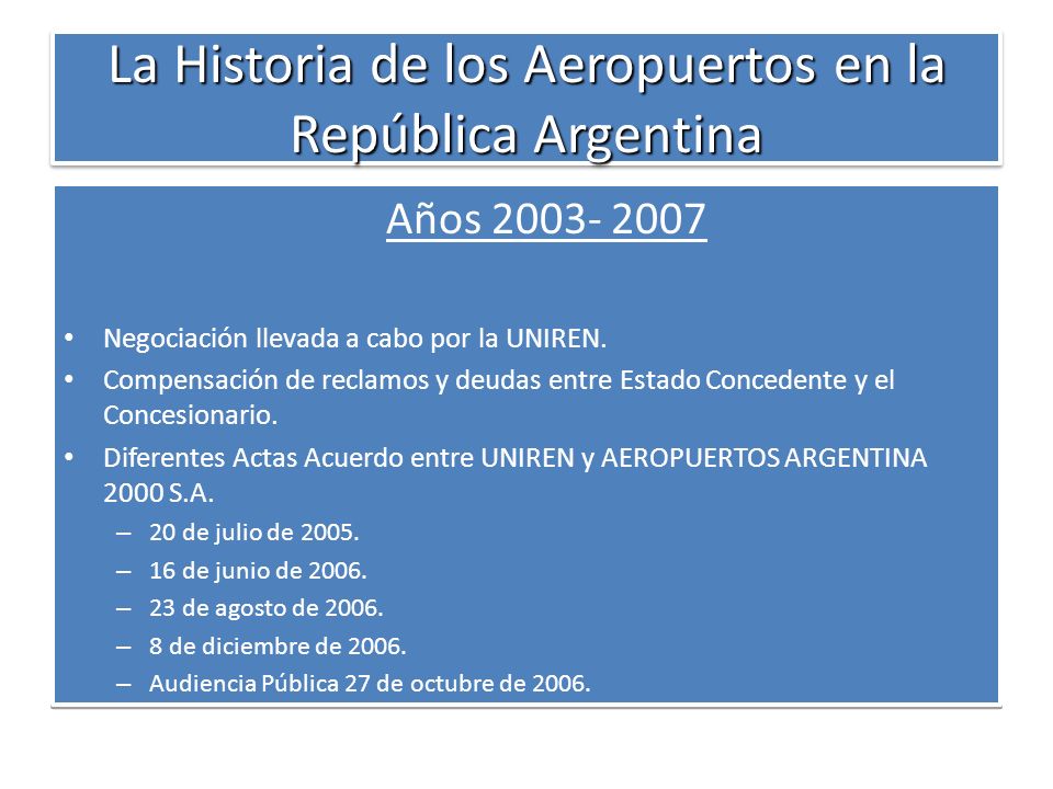 La Historia de los Aeropuertos en la República Argentina