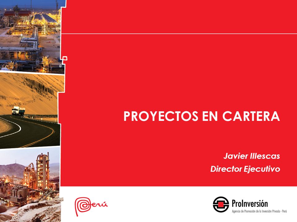 PROYECTOS EN CARTERA Javier Illescas Director Ejecutivo