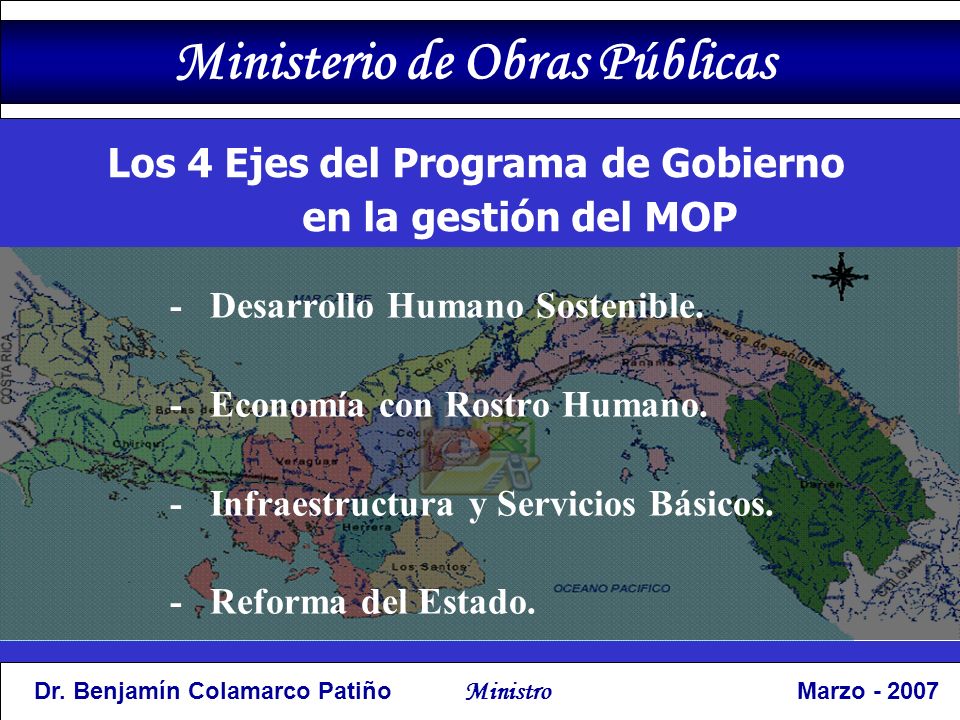 Los 4 Ejes del Programa de Gobierno en la gestión del MOP