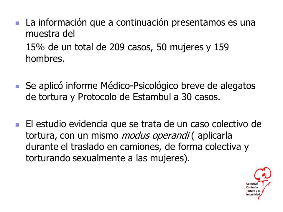 La información que a continuación presentamos es una muestra del