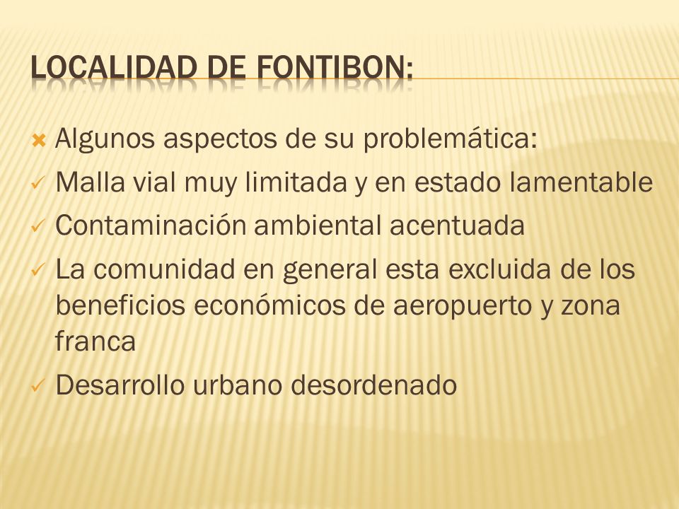 LOCALIDAD DE FONTIBON: