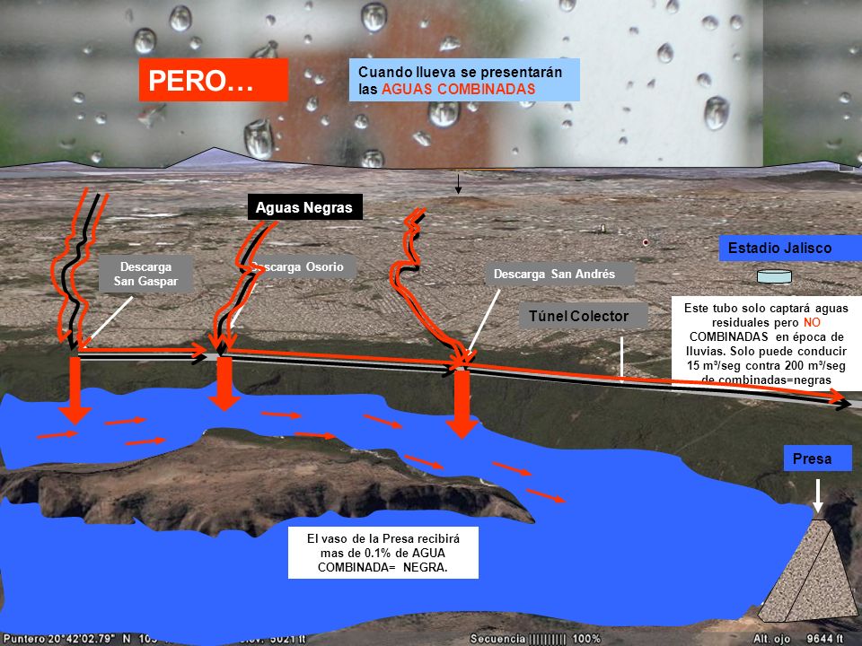 El vaso de la Presa recibirá mas de 0.1% de AGUA COMBINADA= NEGRA.