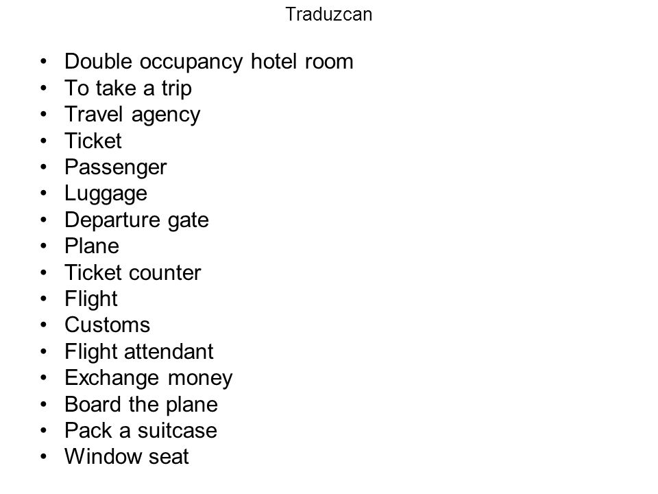Double occupancy hotel room To take a trip Travel agency Ticket