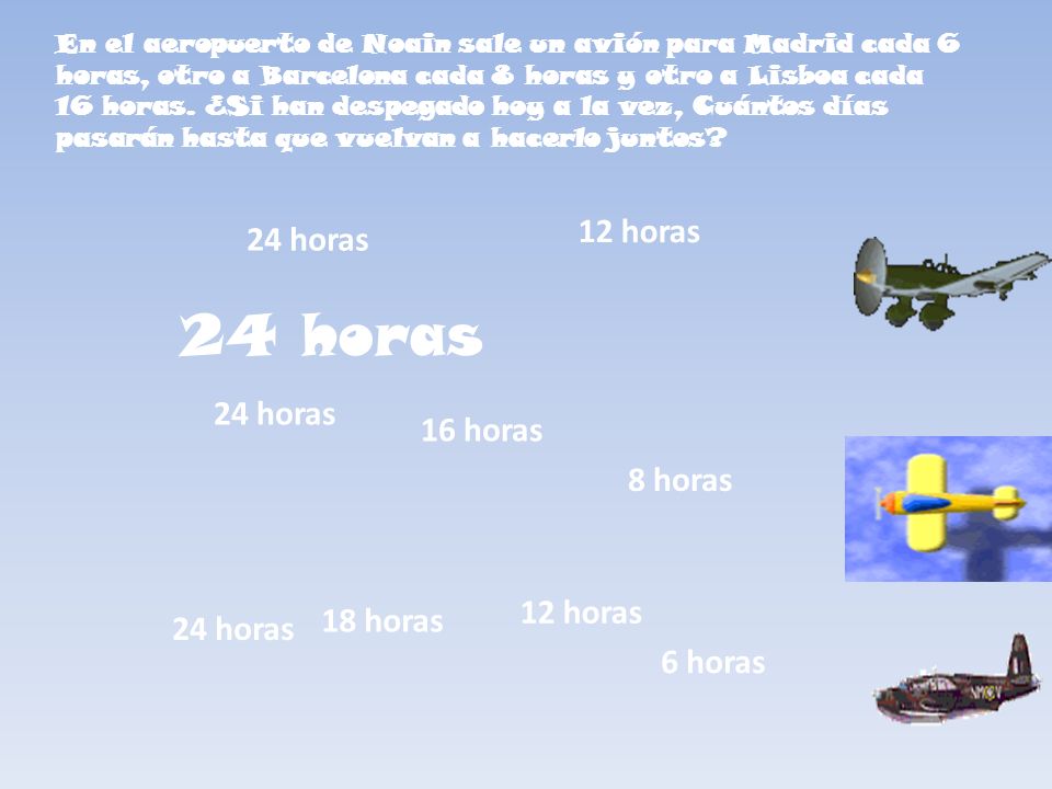 24 horas 12 horas 24 horas 24 horas 16 horas 8 horas 12 horas 18 horas