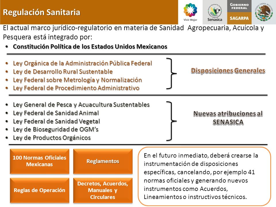 Disposiciones Generales Nuevas atribuciones al SENASICA