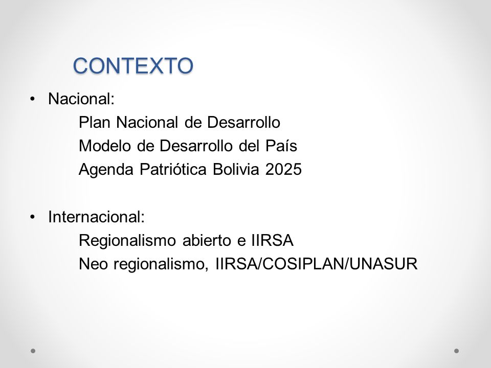 CONTEXTO Nacional: Plan Nacional de Desarrollo