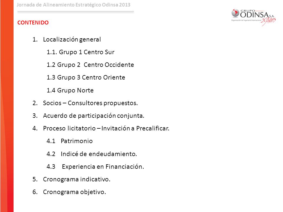 1.2 Grupo 2 Centro Occidente 1.3 Grupo 3 Centro Oriente