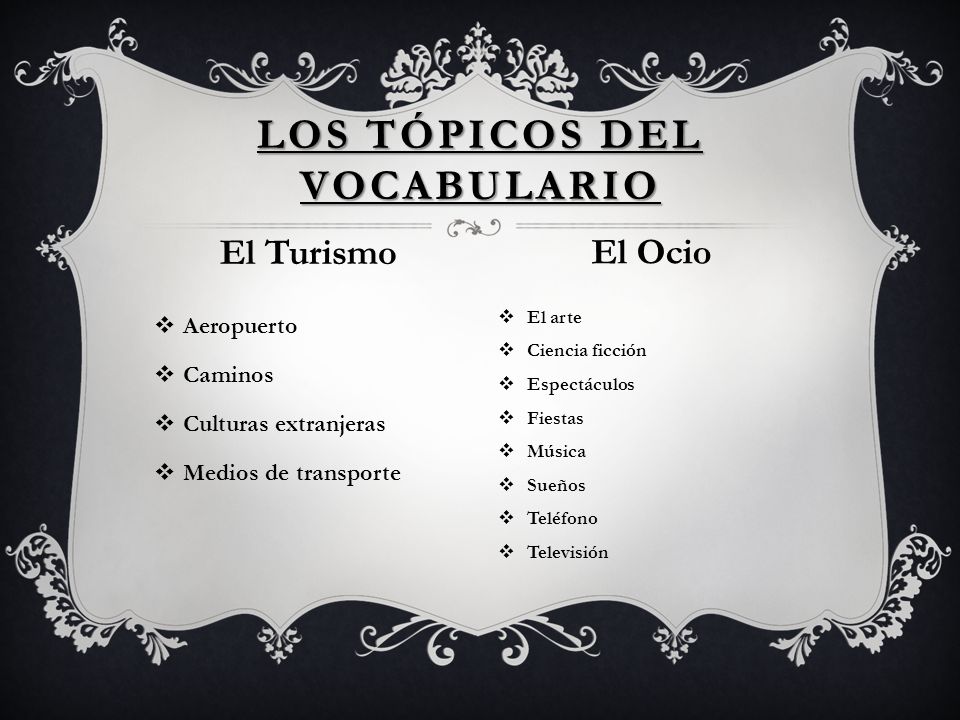 Los tópicos del vocabulario
