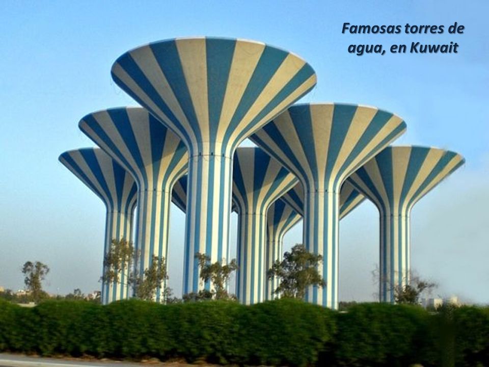 Famosas torres de agua, en Kuwait