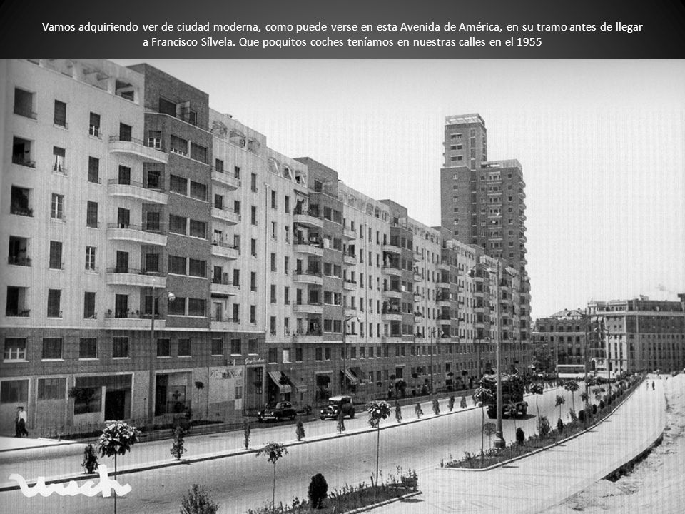 Vamos adquiriendo ver de ciudad moderna, como puede verse en esta Avenida de América, en su tramo antes de llegar a Francisco Sílvela.
