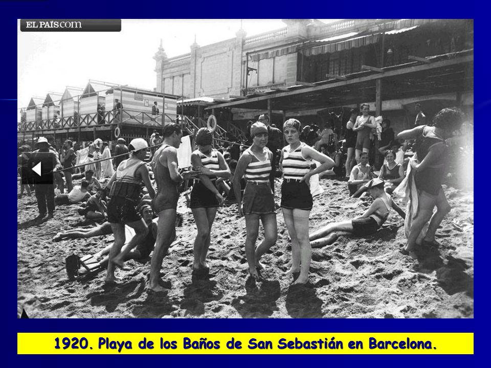 1920. Playa de los Baños de San Sebastián en Barcelona.