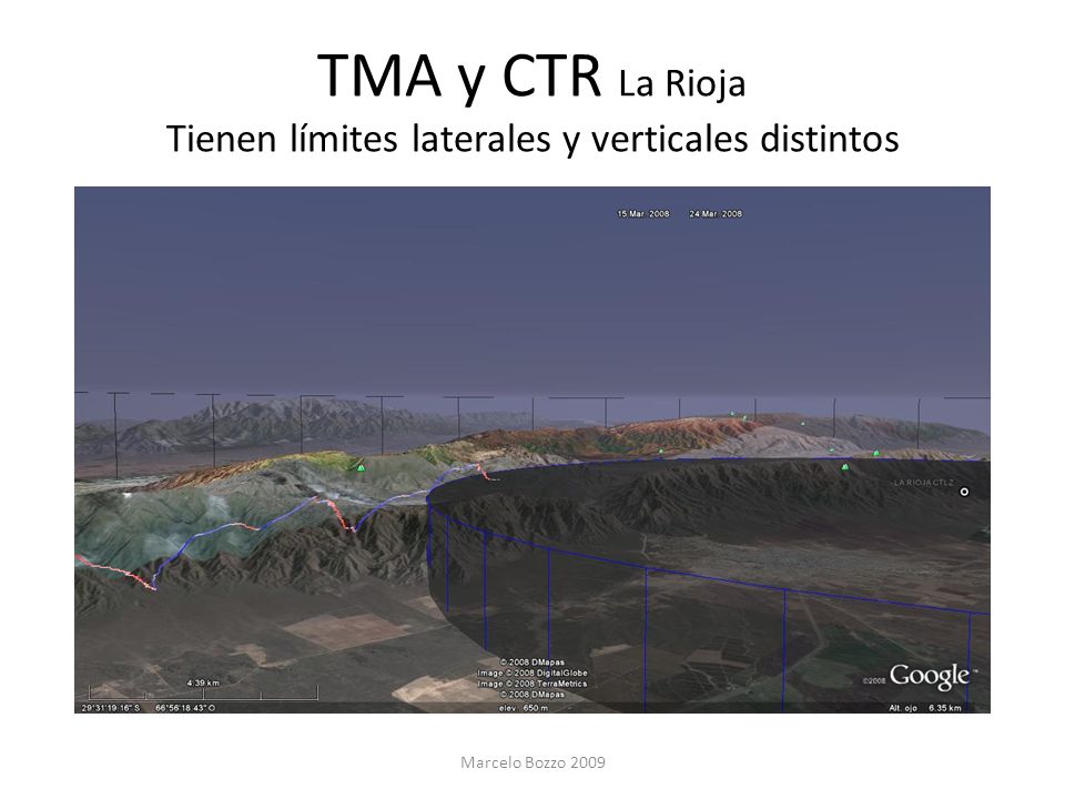 TMA y CTR La Rioja Tienen límites laterales y verticales distintos