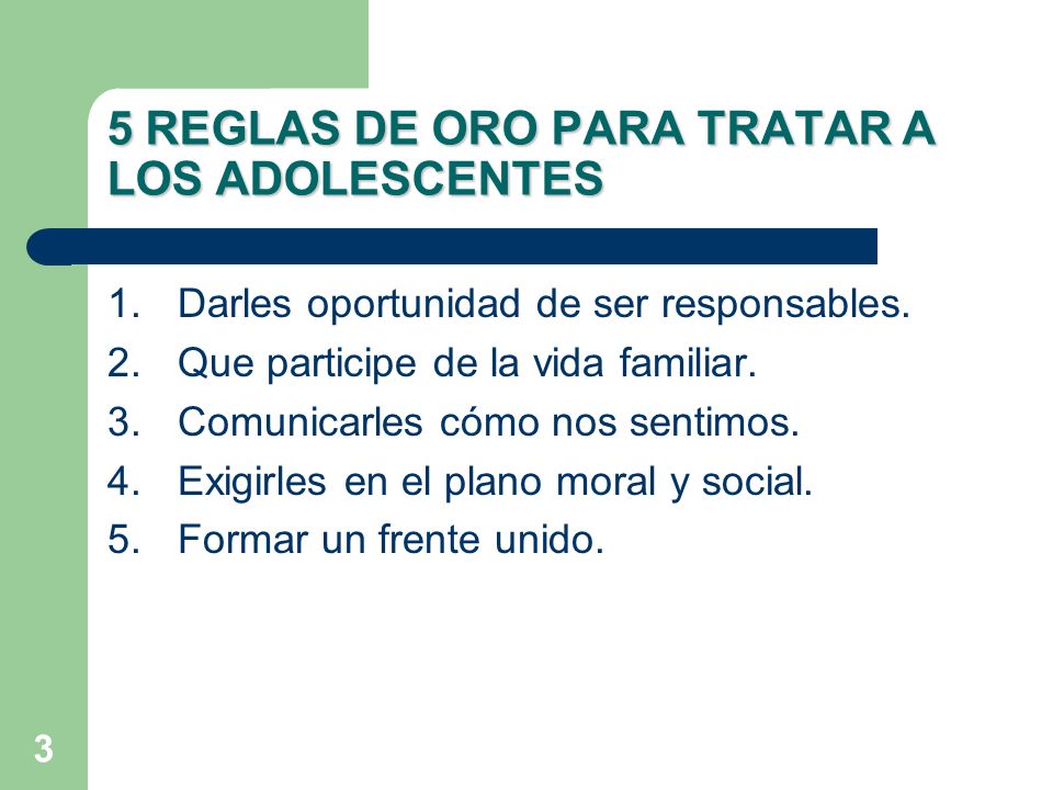 5 REGLAS DE ORO PARA TRATAR A LOS ADOLESCENTES