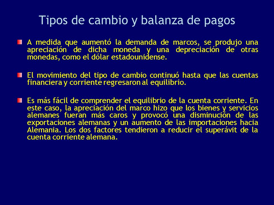 Tipos de cambio y balanza de pagos