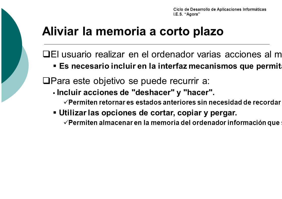 Aliviar la memoria a corto plazo