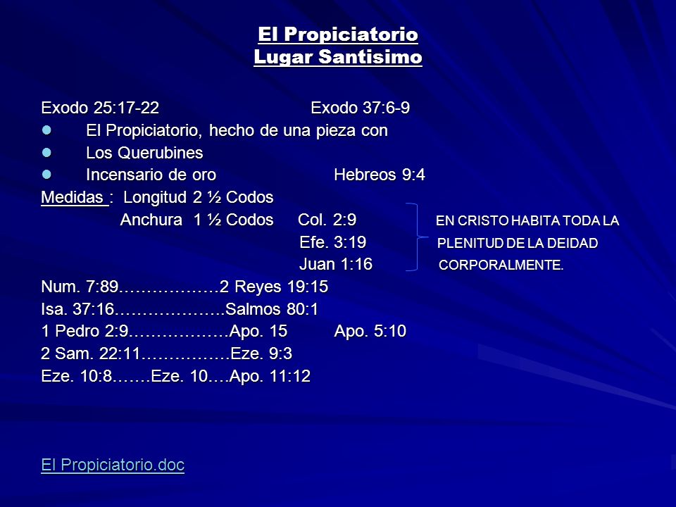 El Propiciatorio Lugar Santisimo