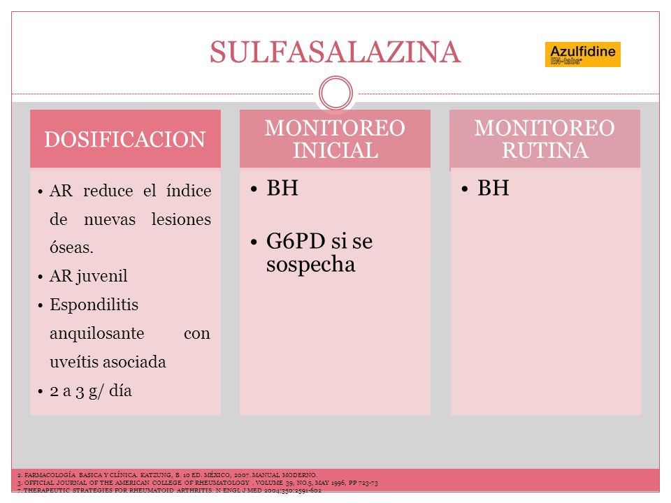 SULFASALAZINA AR reduce el índice de nuevas lesiones óseas. AR juvenil