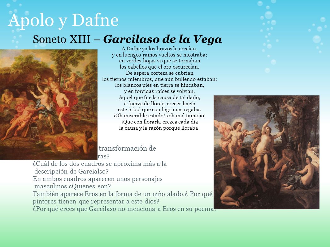 Apolo y Dafne Soneto XIII – Garcilaso de la Vega