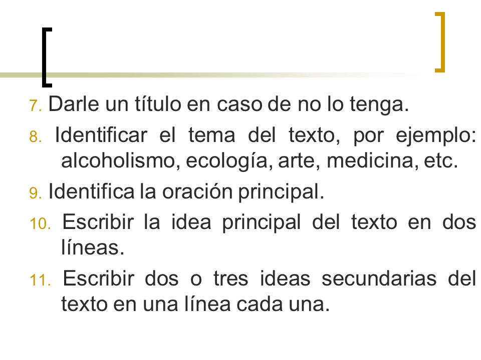 7. Darle un título en caso de no lo tenga.