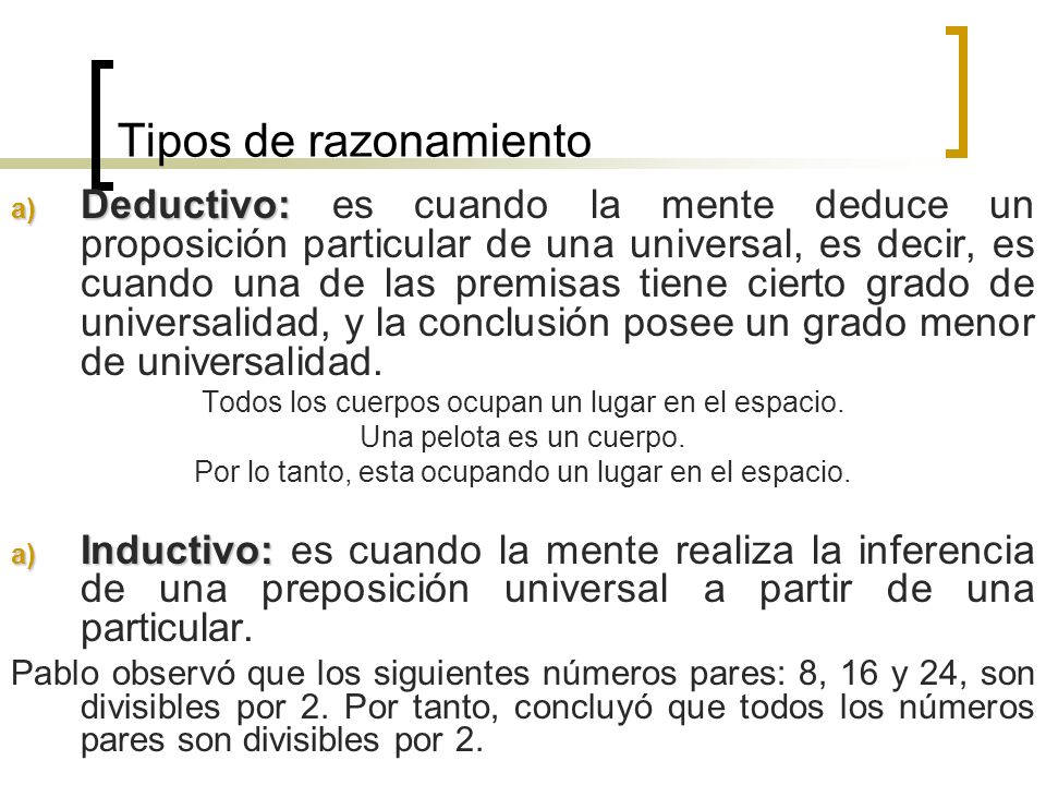 Tipos de razonamiento