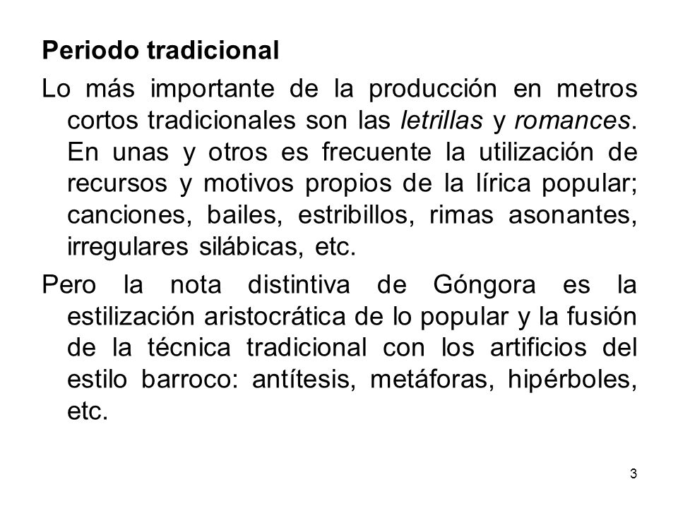 Periodo tradicional