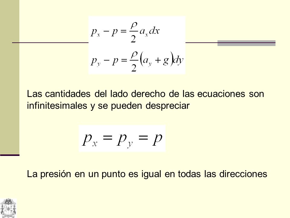 Las cantidades del lado derecho de las ecuaciones son infinitesimales y se pueden despreciar