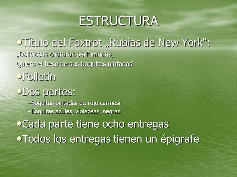 ESTRUCTURA Título del Foxtrot „Rubias de New York : Folletín