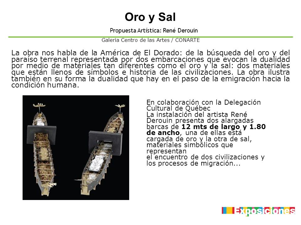 Oro y Sal Propuesta Artística: René Derouin. Galeria Centro de las Artes / CONARTE.