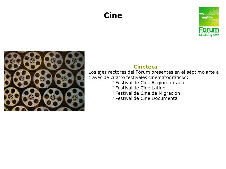 Cine Cineteca. Los ejes rectores del Fórum presentes en el séptimo arte a. través de cuatro festivales cinematográficos: