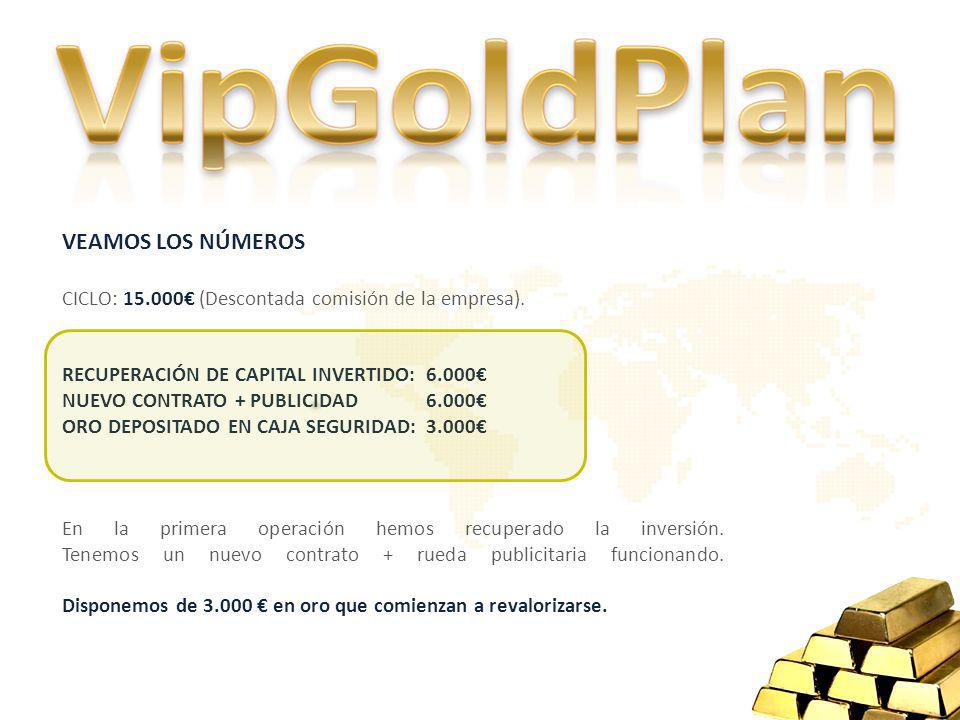VEAMOS LOS NÚMEROS CICLO: € (Descontada comisión de la empresa).