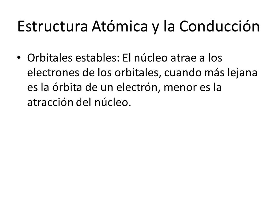 Estructura Atómica y la Conducción