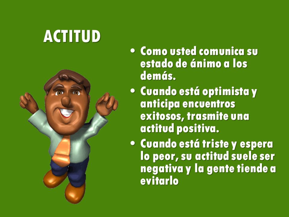 ACTITUD Como usted comunica su estado de ánimo a los demás.