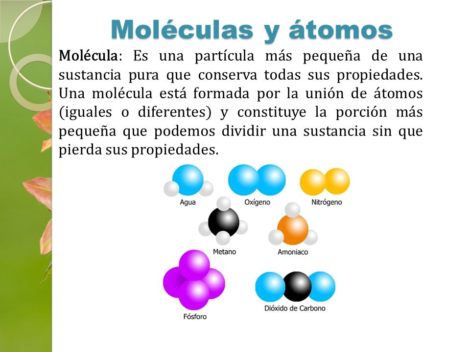 Moléculas y átomos