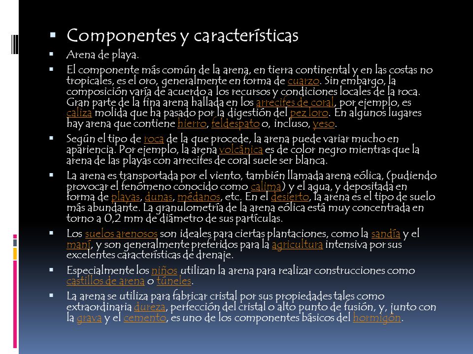 Componentes y características