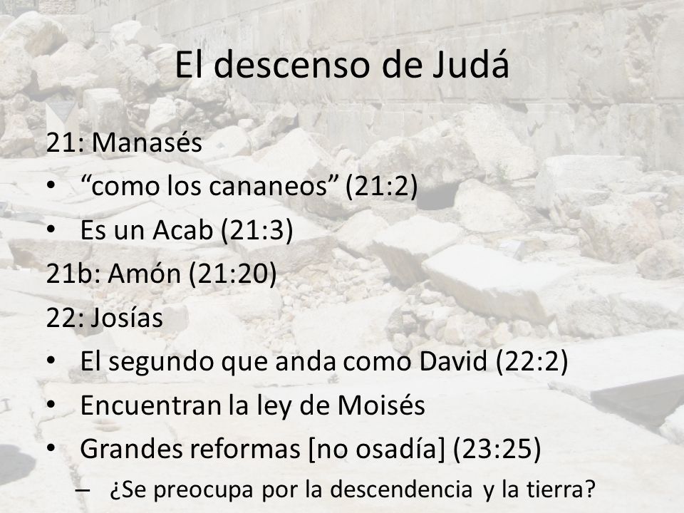 El descenso de Judá 21: Manasés como los cananeos (21:2)