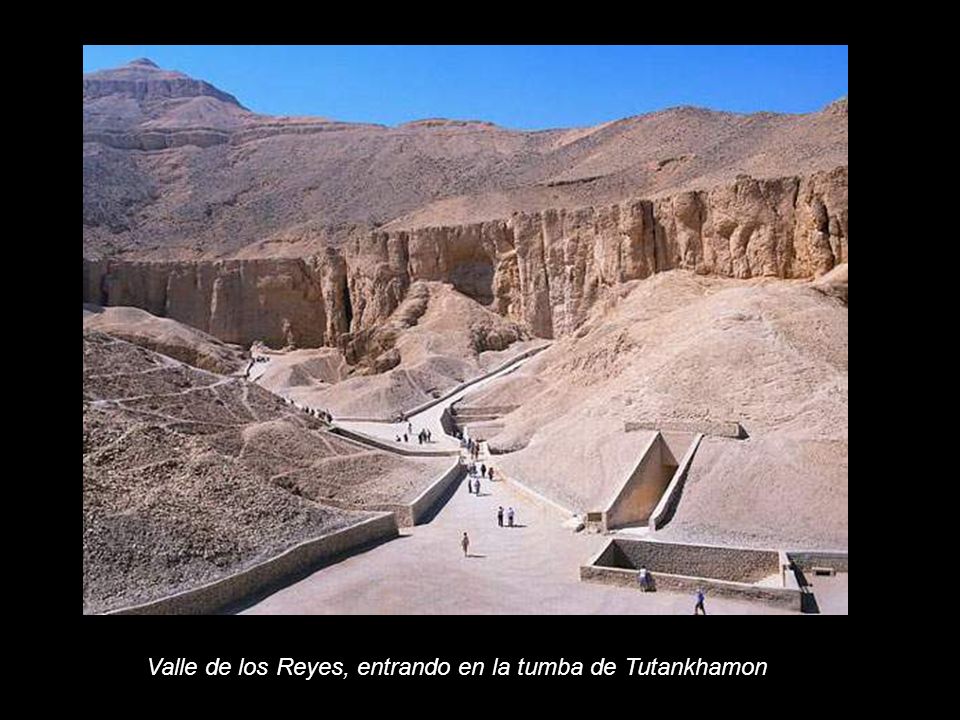 Valle de los Reyes, entrando en la tumba de Tutankhamon
