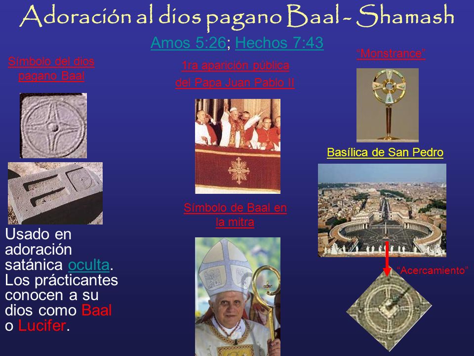 Adoración al dios pagano Baal - Shamash Amos 5:26; Hechos 7:43