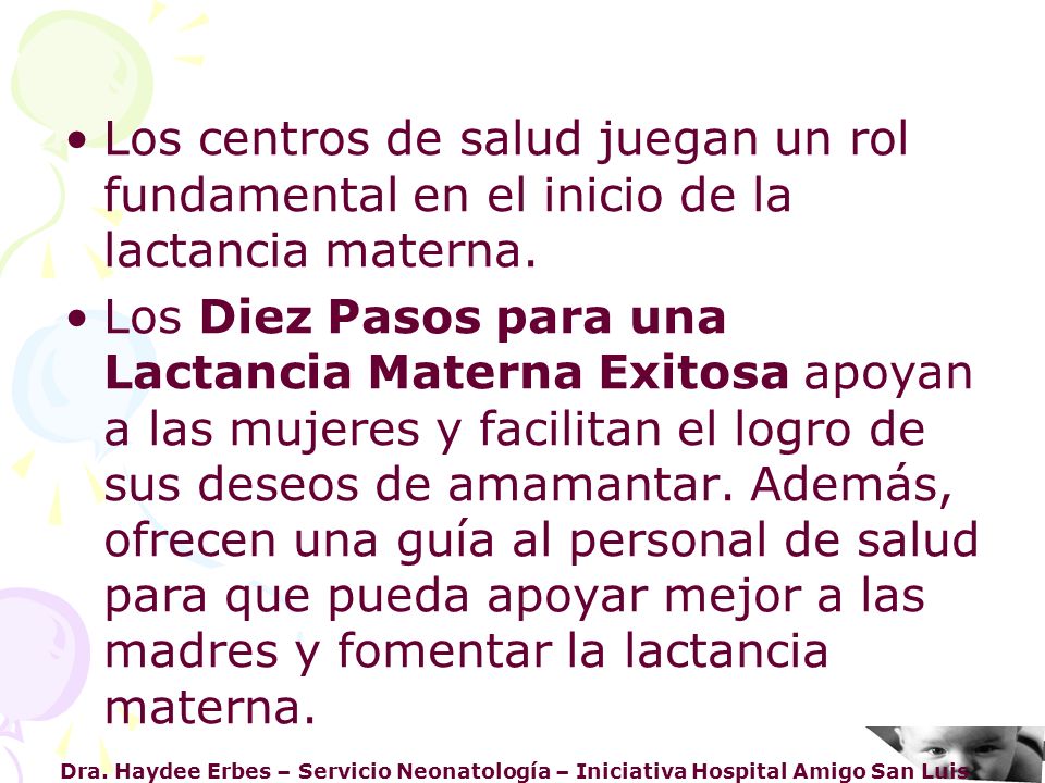 Los centros de salud juegan un rol fundamental en el inicio de la lactancia materna.