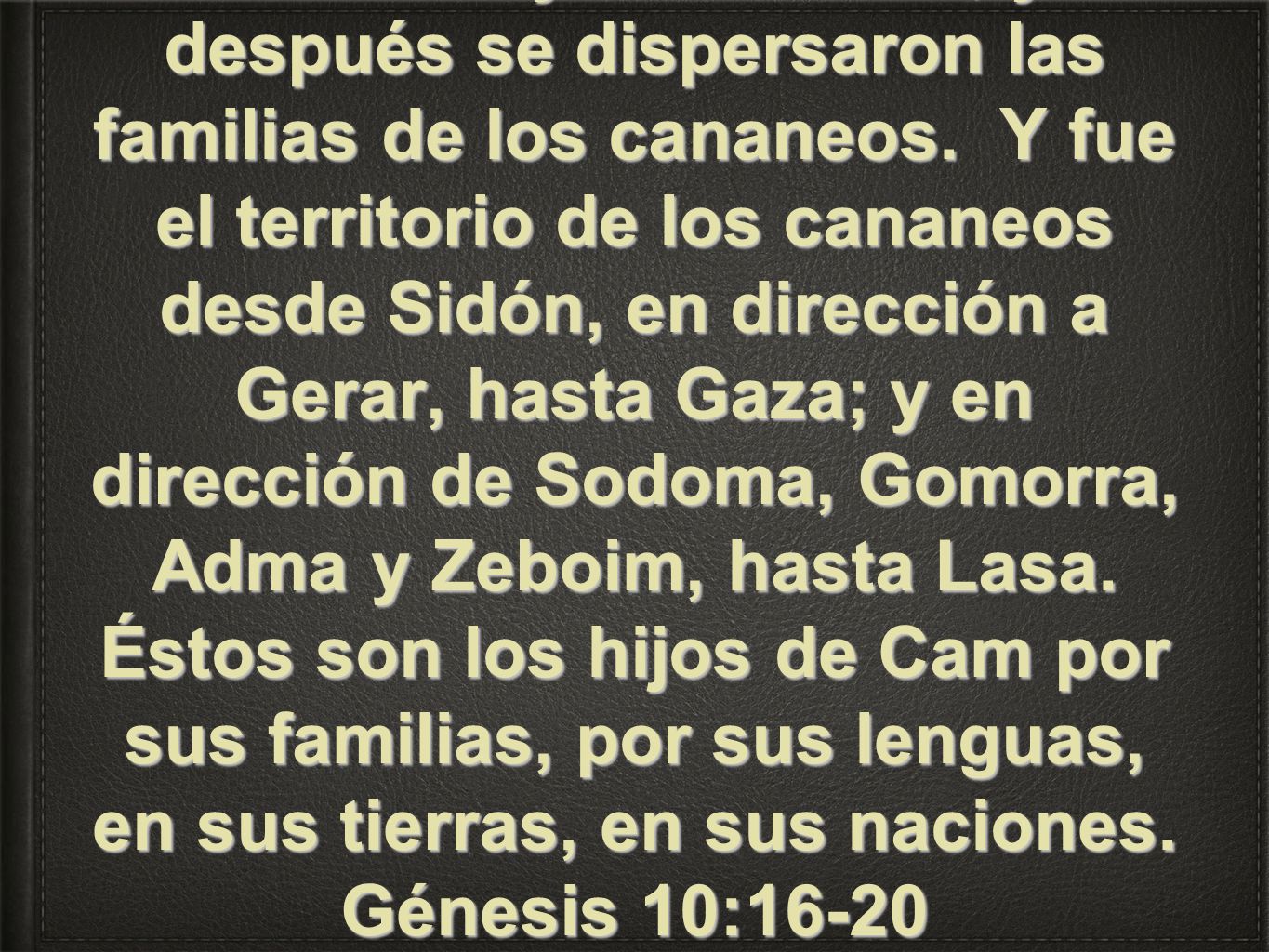 al jebuseo, al amorreo, al gergeseo, al heveo, al araceo, al sineo, al arvadeo, al zemareo y al hamateo; y después se dispersaron las familias de los cananeos.