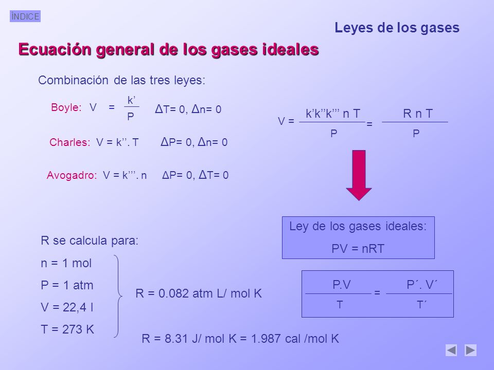 Ecuación general de los gases ideales