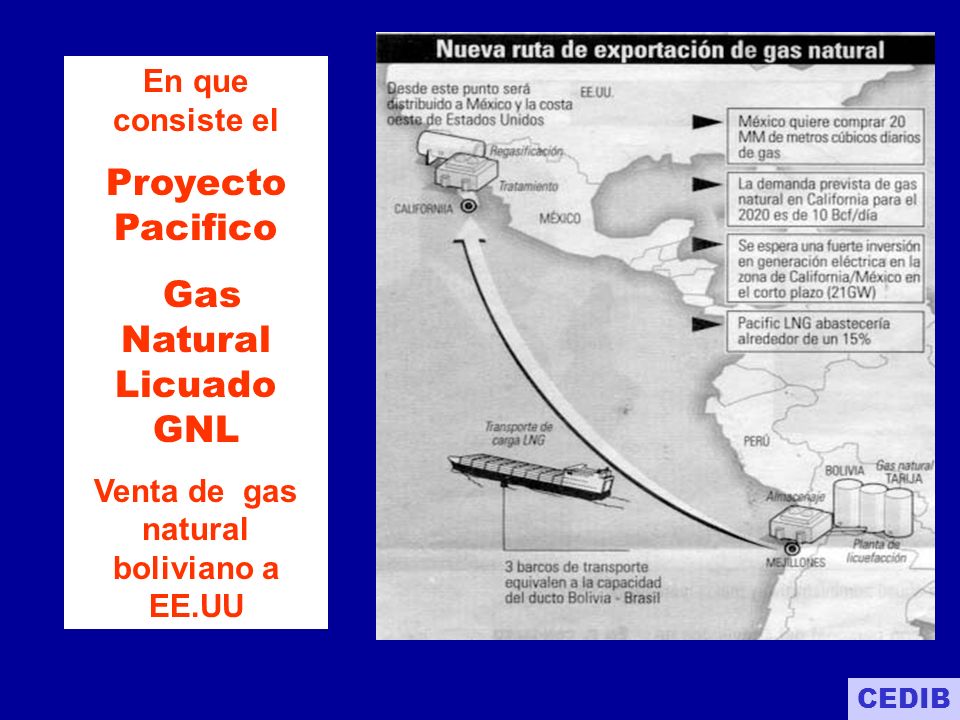 Gas Natural Licuado GNL Venta de gas natural boliviano a EE.UU