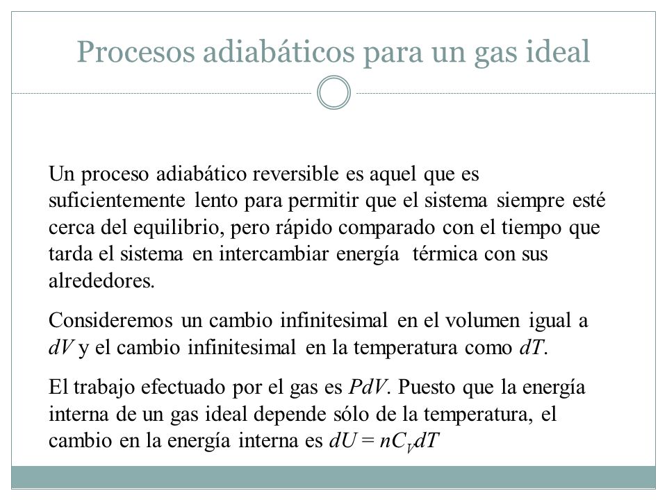 Procesos adiabáticos para un gas ideal