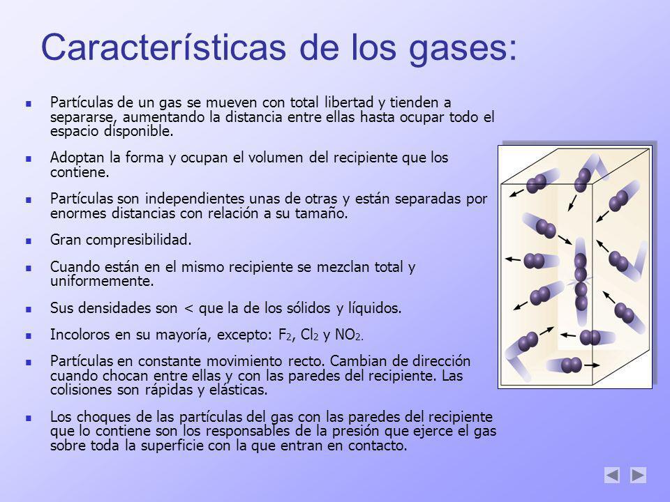 Características de los gases: