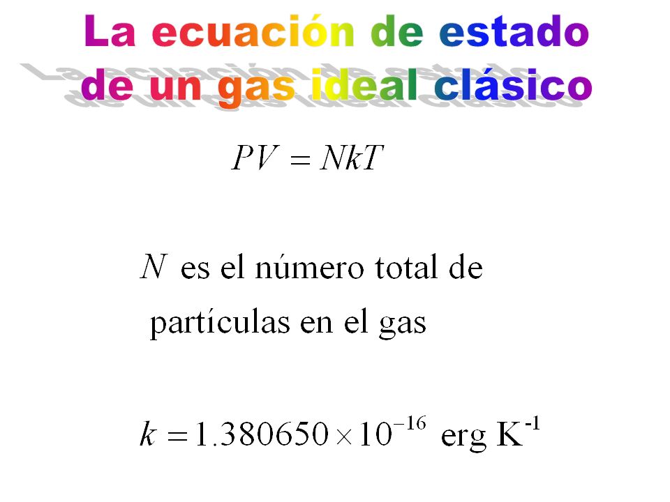 La ecuación de estado de un gas ideal clásico