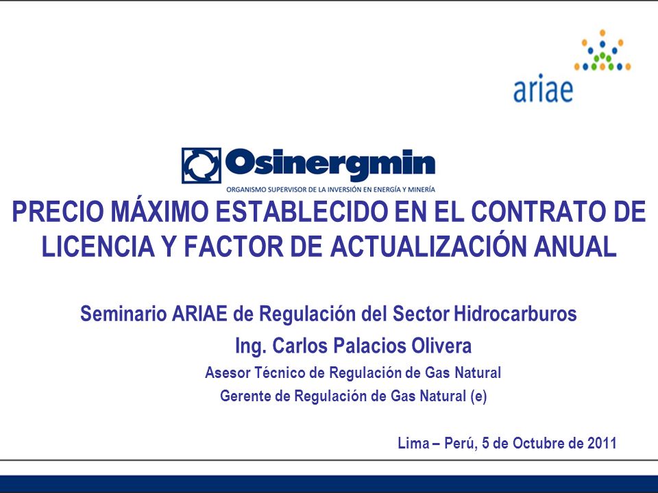 PRECIO MÁXIMO ESTABLECIDO EN EL CONTRATO DE LICENCIA Y FACTOR DE ACTUALIZACIÓN ANUAL