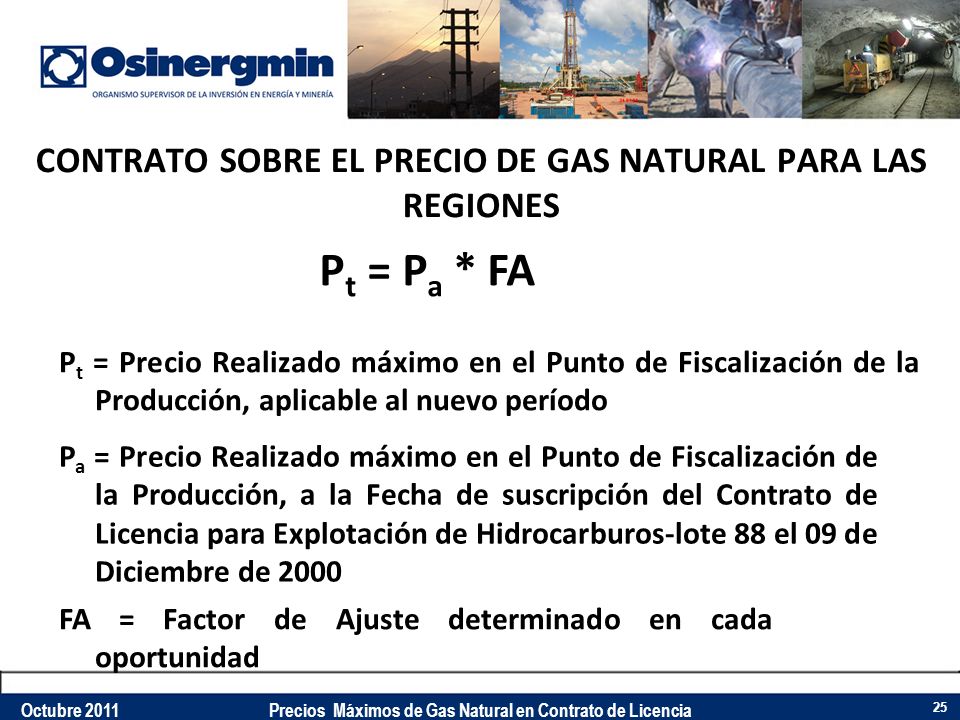 CONTRATO SOBRE EL PRECIO DE GAS NATURAL PARA LAS REGIONES