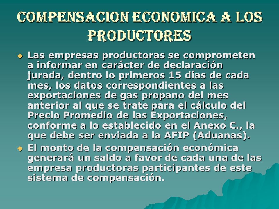Compensacion economica a los productores