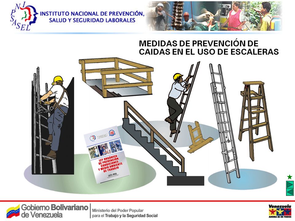 MEDIDAS DE PREVENCIÓN DE CAIDAS EN EL USO DE ESCALERAS